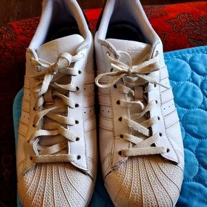 Adidas white on white mens size 10.5 (failed custom bought like that)